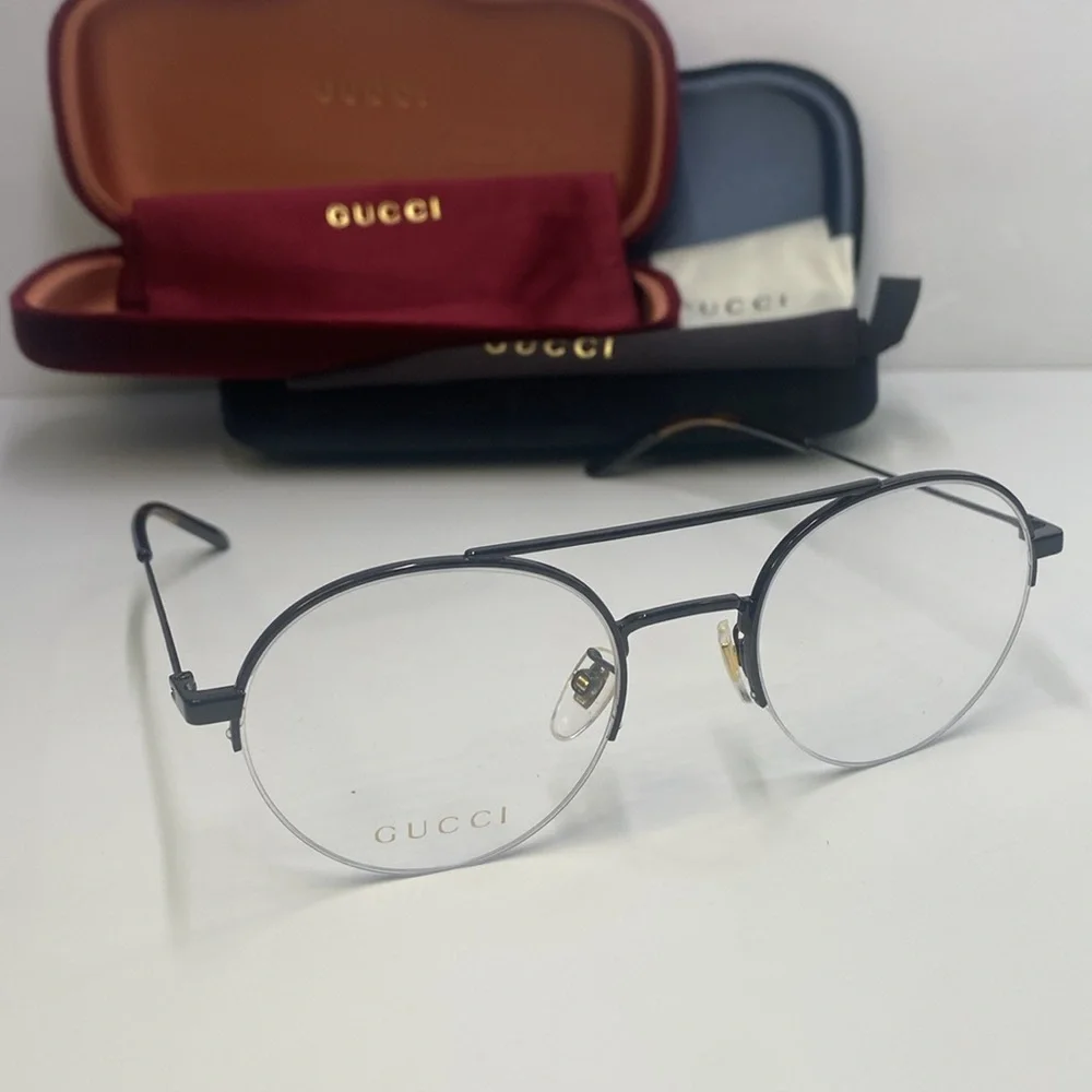 GUCCI GG0682O ROUND / OVAL Eyeglasses For Men | GG0682O-001 BLACK BLACK